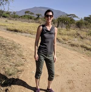 Olive green capri pants size 2